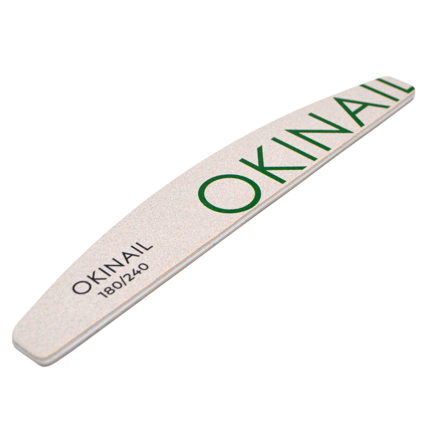 Пилка OKINAIL белая,полукруглая (лодочка) 180/240